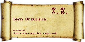 Kern Urzulina névjegykártya